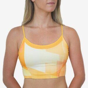 Yogasmoga Laguna Sports Bra in Saffron Yellow/California Orange, 8